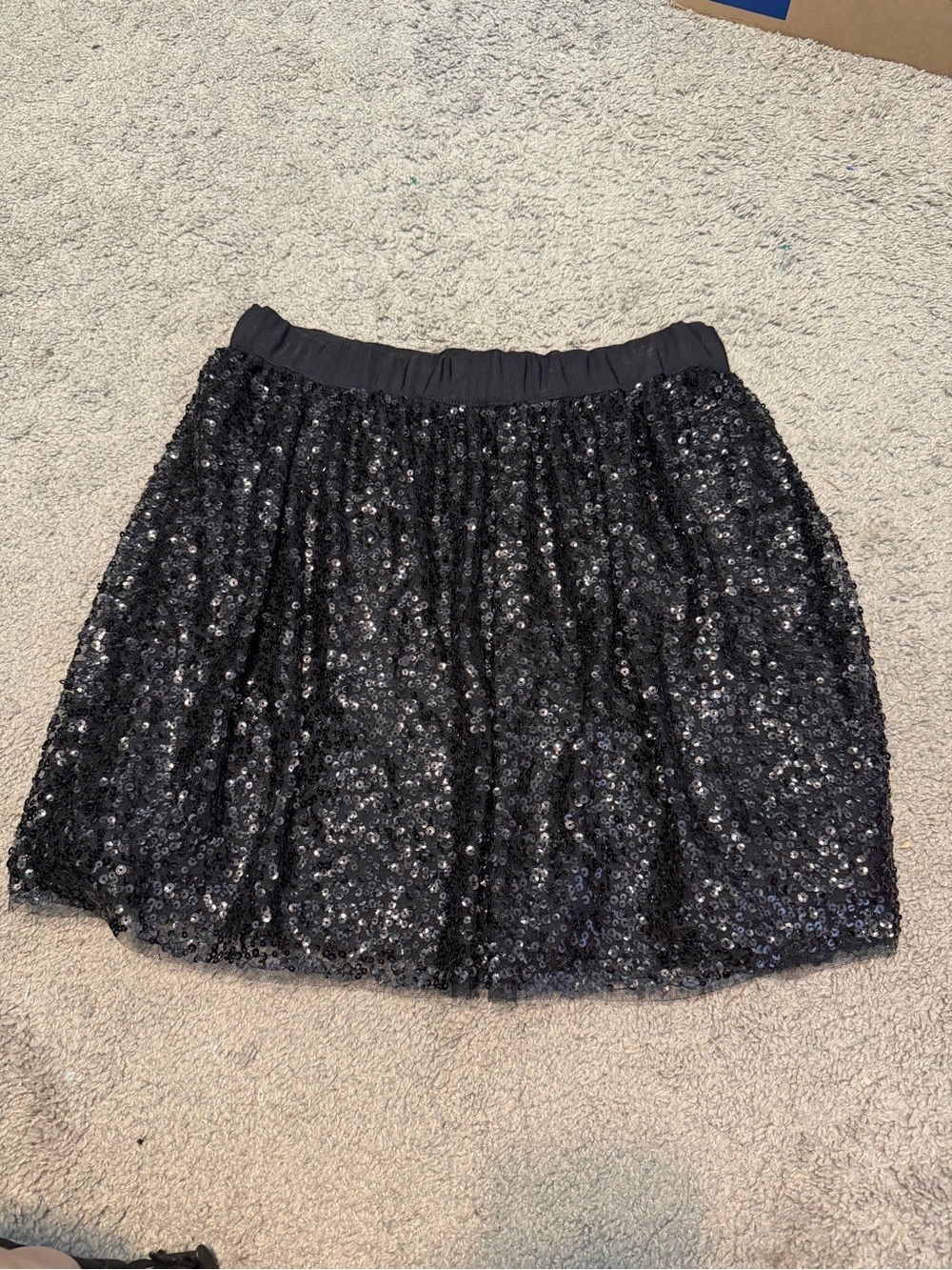 J. Crew Black Sequin Circle Skirt